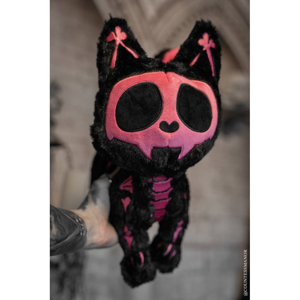 Vampire Freaks - Pink Skelekitty (Limited Edition) Pluche knuffel - Zwart/Roze